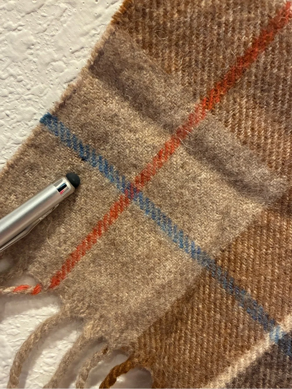 Vintage Christian Dior Monsieur plaid scarf 100% cashmere Western Germany